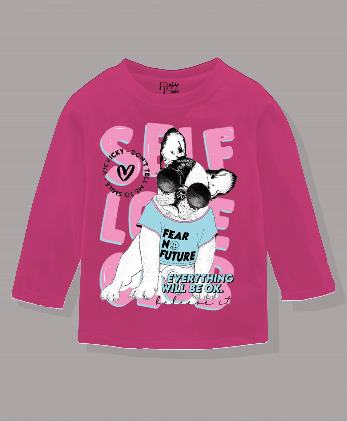 Self Love Pink Peacock Sleeves Girls T-shirt