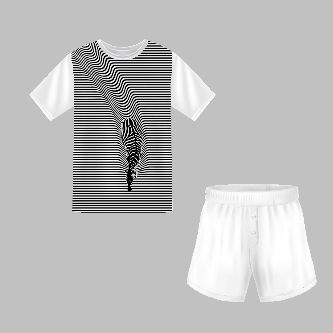 Running Zebra AOP Half Sleeve T-Shirt & Short Set