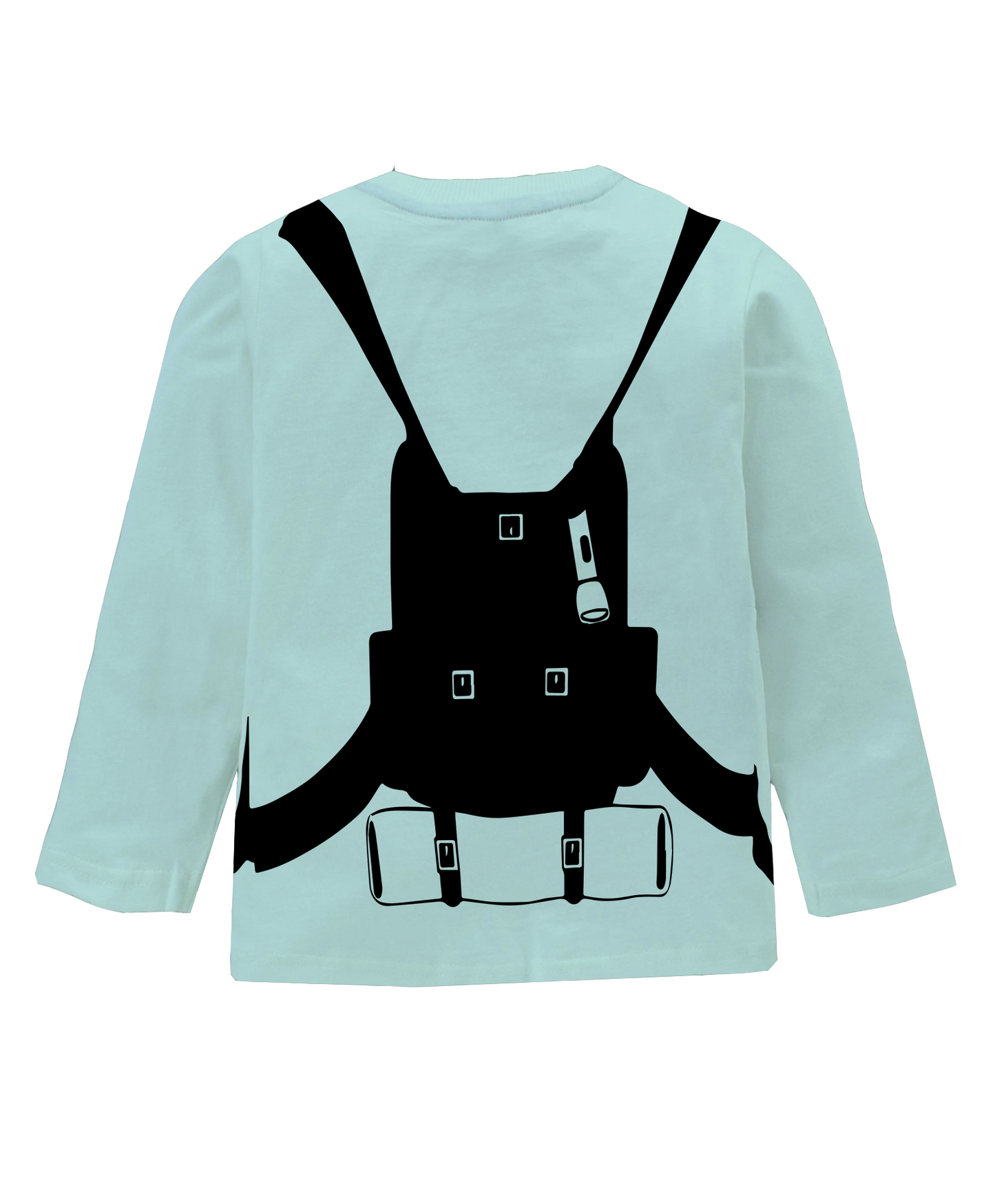 Back Pack Printed Fair Aqua Full Sleeves Boys T-shirt