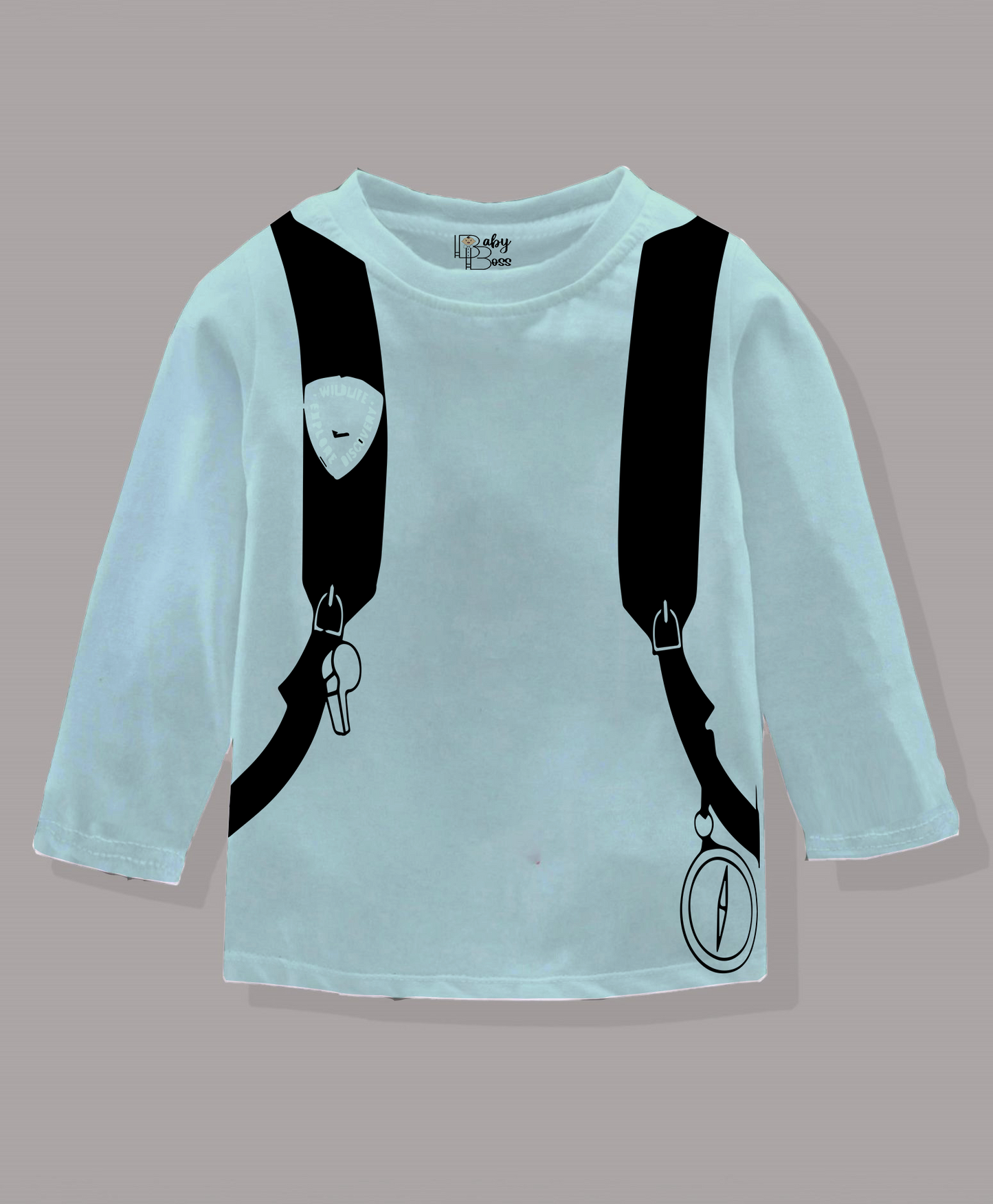 Back Pack Printed Fair Aqua Full Sleeves Boys T-shirt