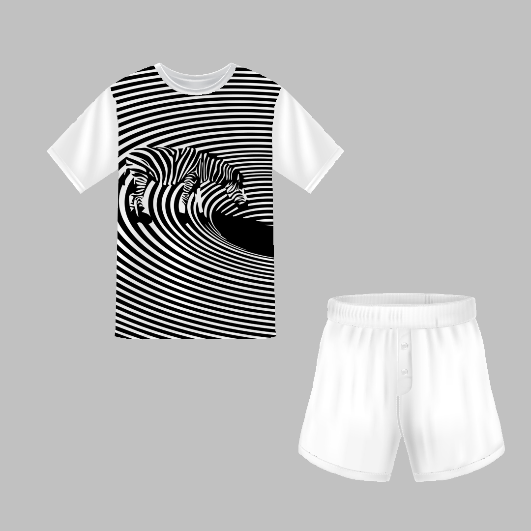 Standing Zebra AOP Half Sleeve T-Shirt & Short Set