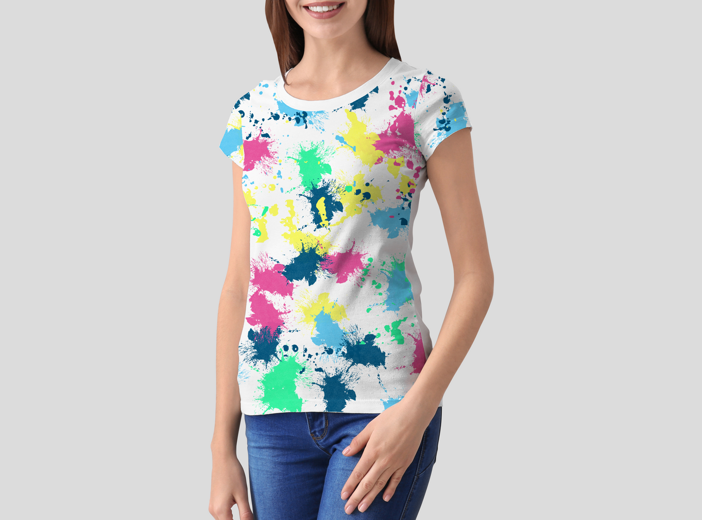 Holi Color Splash AOP Print Family T-shirt