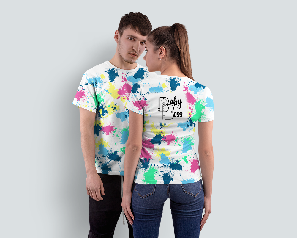 Holi Color Splash AOP Print Family T-shirt