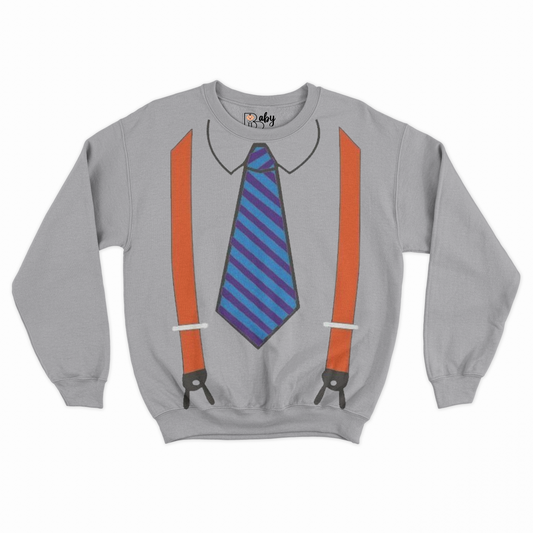 Toddler Stripe With Tie Printed Boy's Sweatshirt