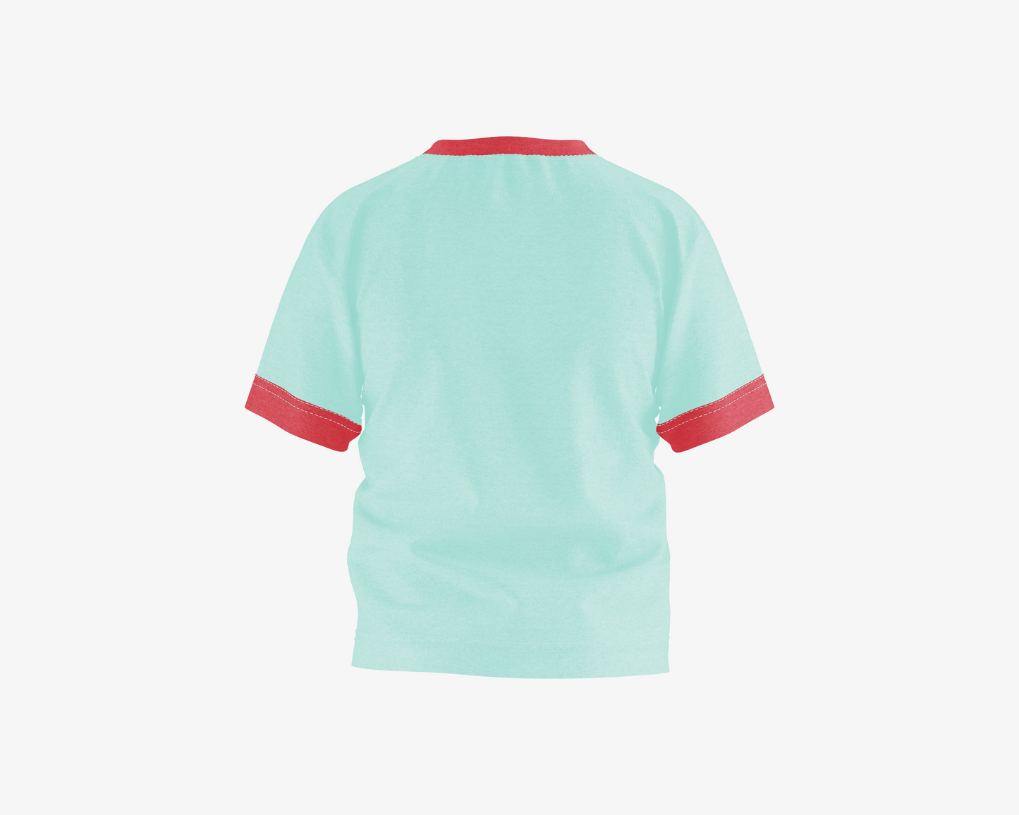 Awesome Fair Aqua with Red Sleeves Girls T-shirt