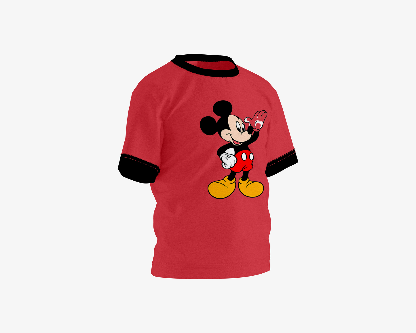 Hey Mickey Red with Black Sleeves Boy's T-shirt