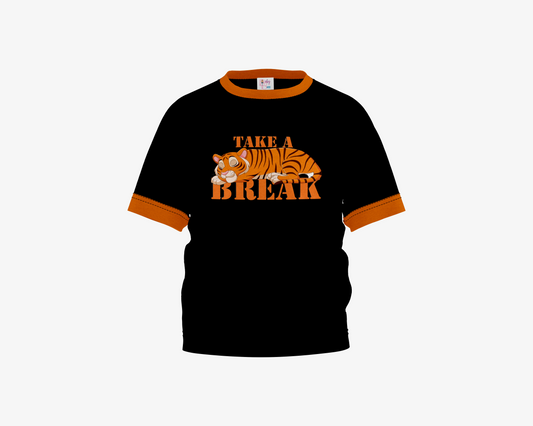 Take A Break Black with Yellow Sleeves Boy's T-shirt