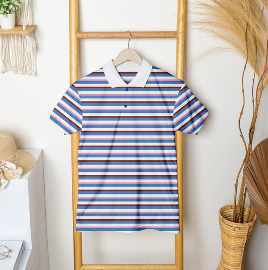 Blue Stripe Polo T-shirt