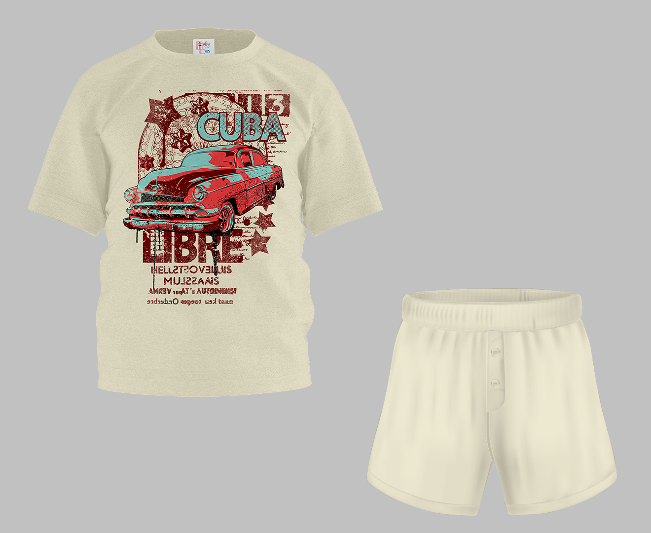 Cuba Half Sleeve T-Shirt & Short Set