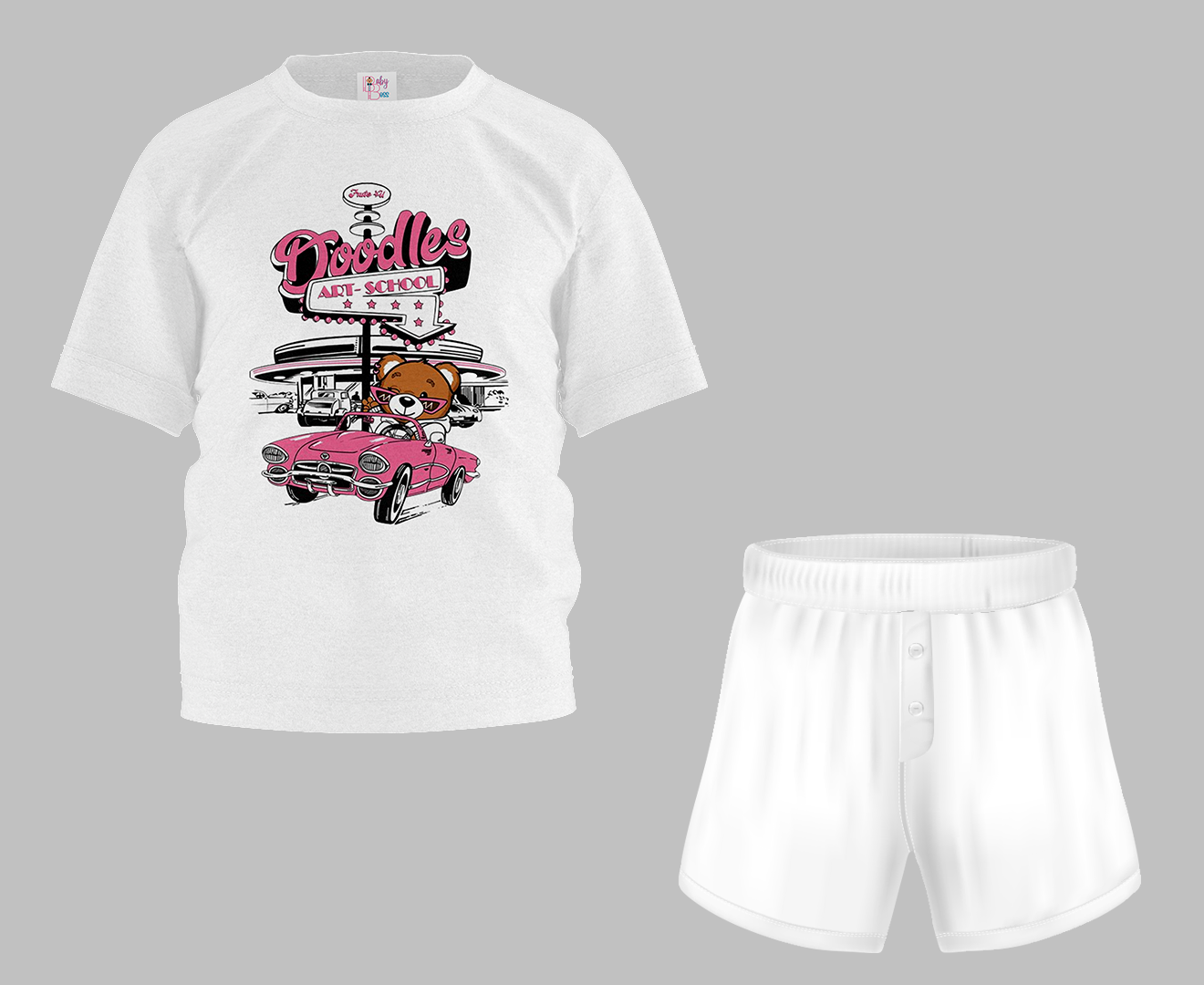 Doodles Half Sleeve T-Shirt & Short Set