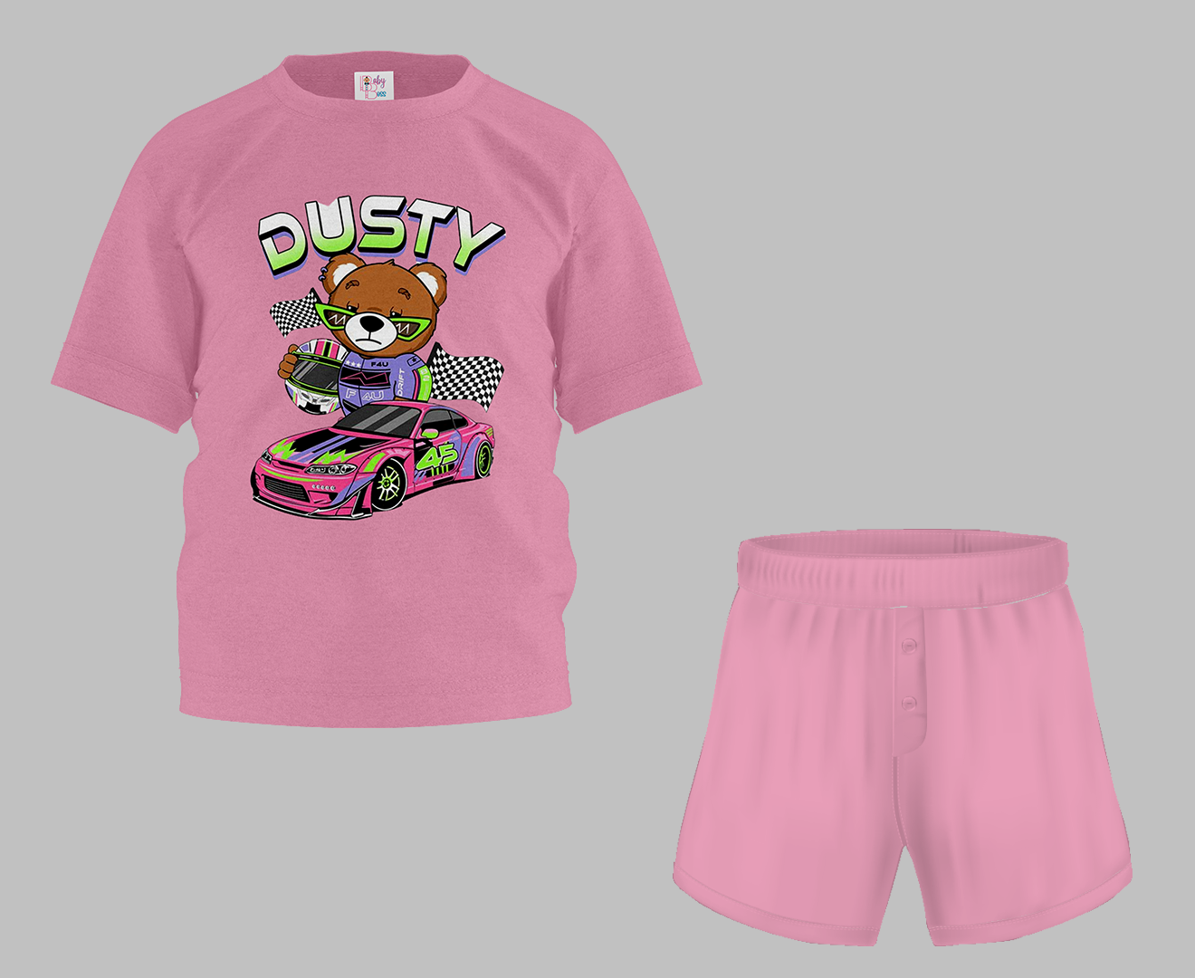 Dusty Car Half Sleeve T-Shirt & Short Set