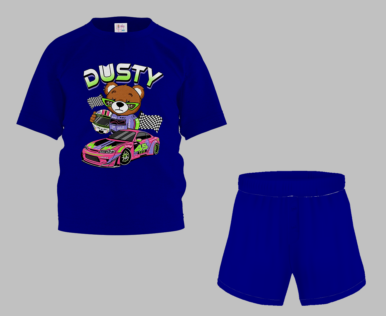 Dusty Car Half Sleeve T-Shirt & Short Set