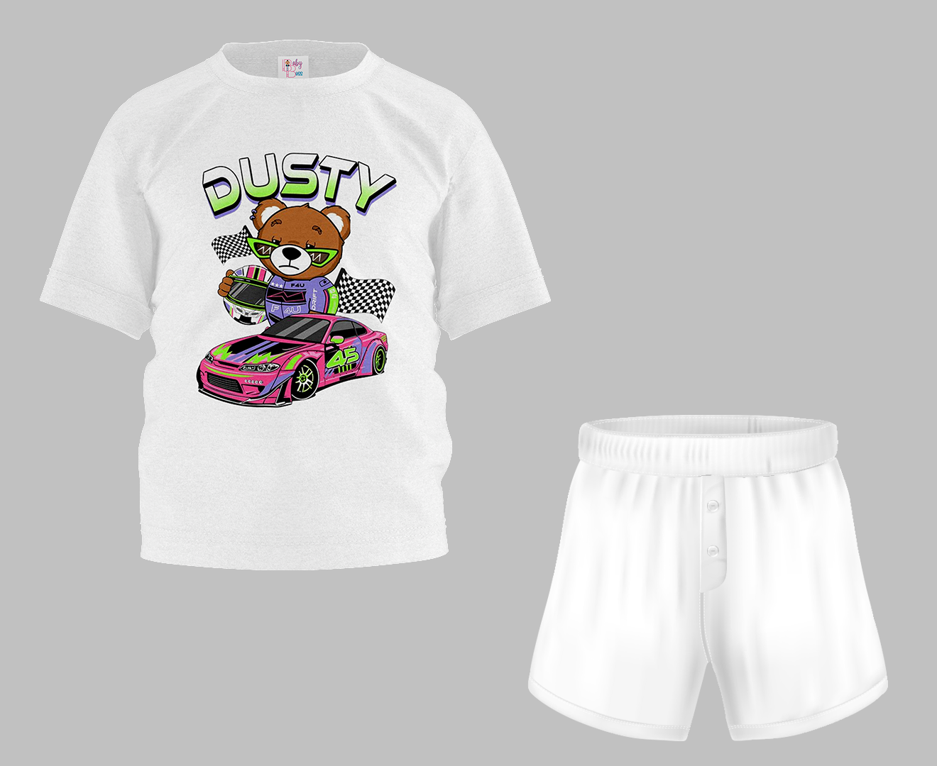 Dusty Car Half Sleeve T-Shirt & Short Set