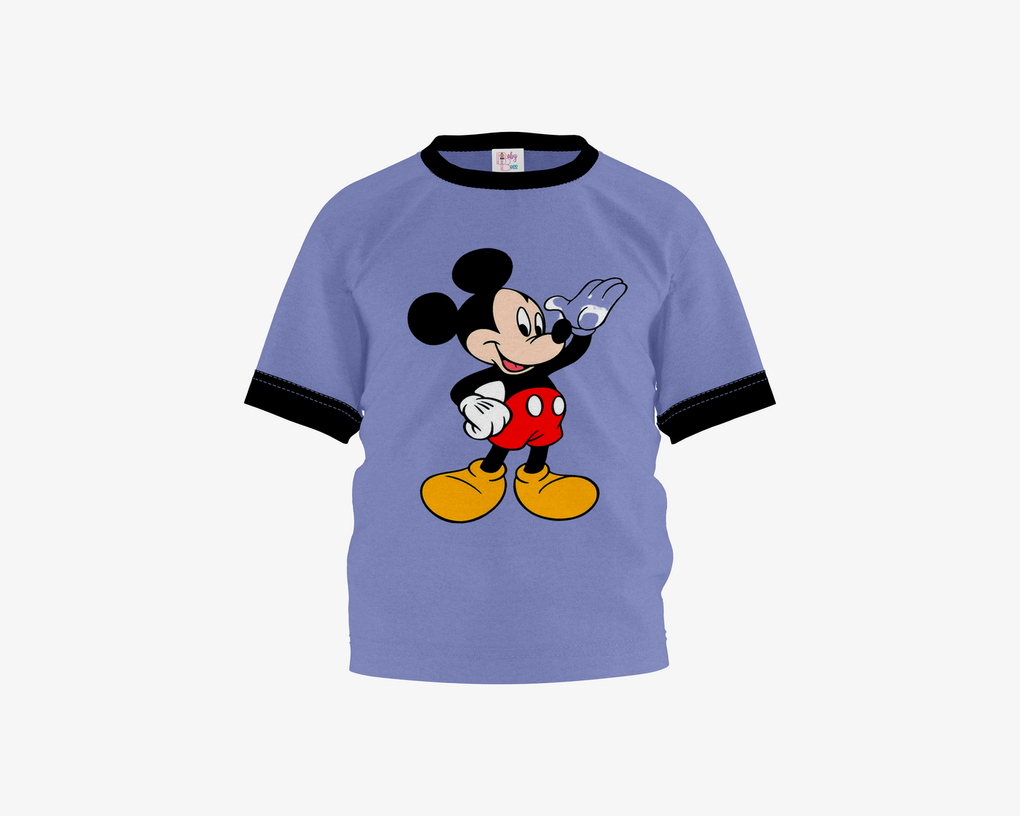 Hey Mickey Blue with Black Sleeves Boy's T-shirt