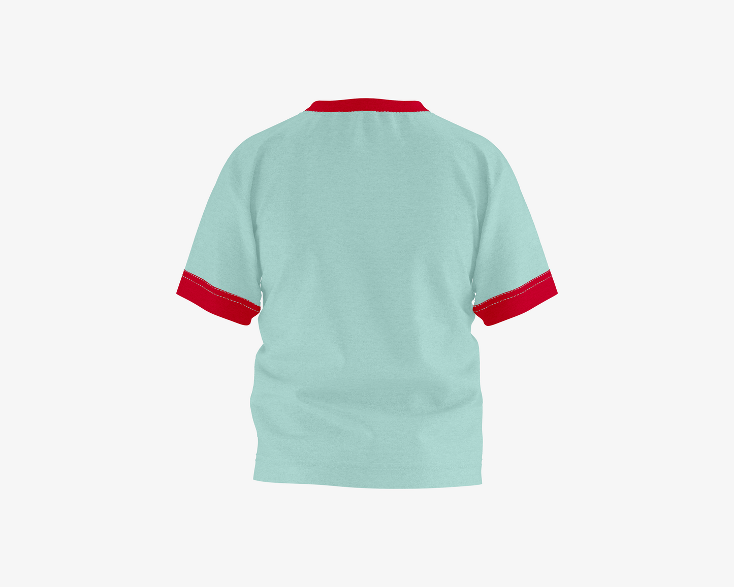 Sleeping Tom Fair Aqua with Red Sleeves Boy's T-shirt