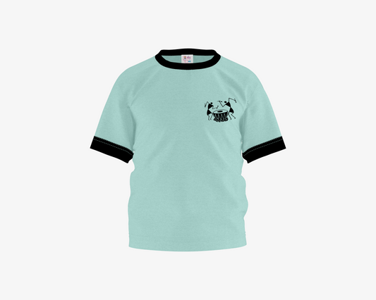 Warli Print Fair Aqua with Black Sleeves Boy's T-shirt