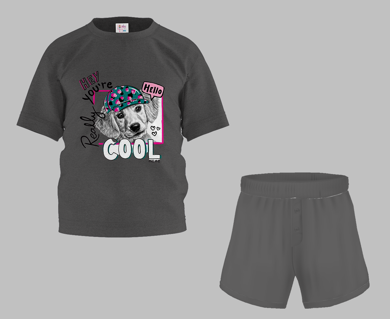 Hey You Are Cool Half Sleeve T-Shirt & Short Set