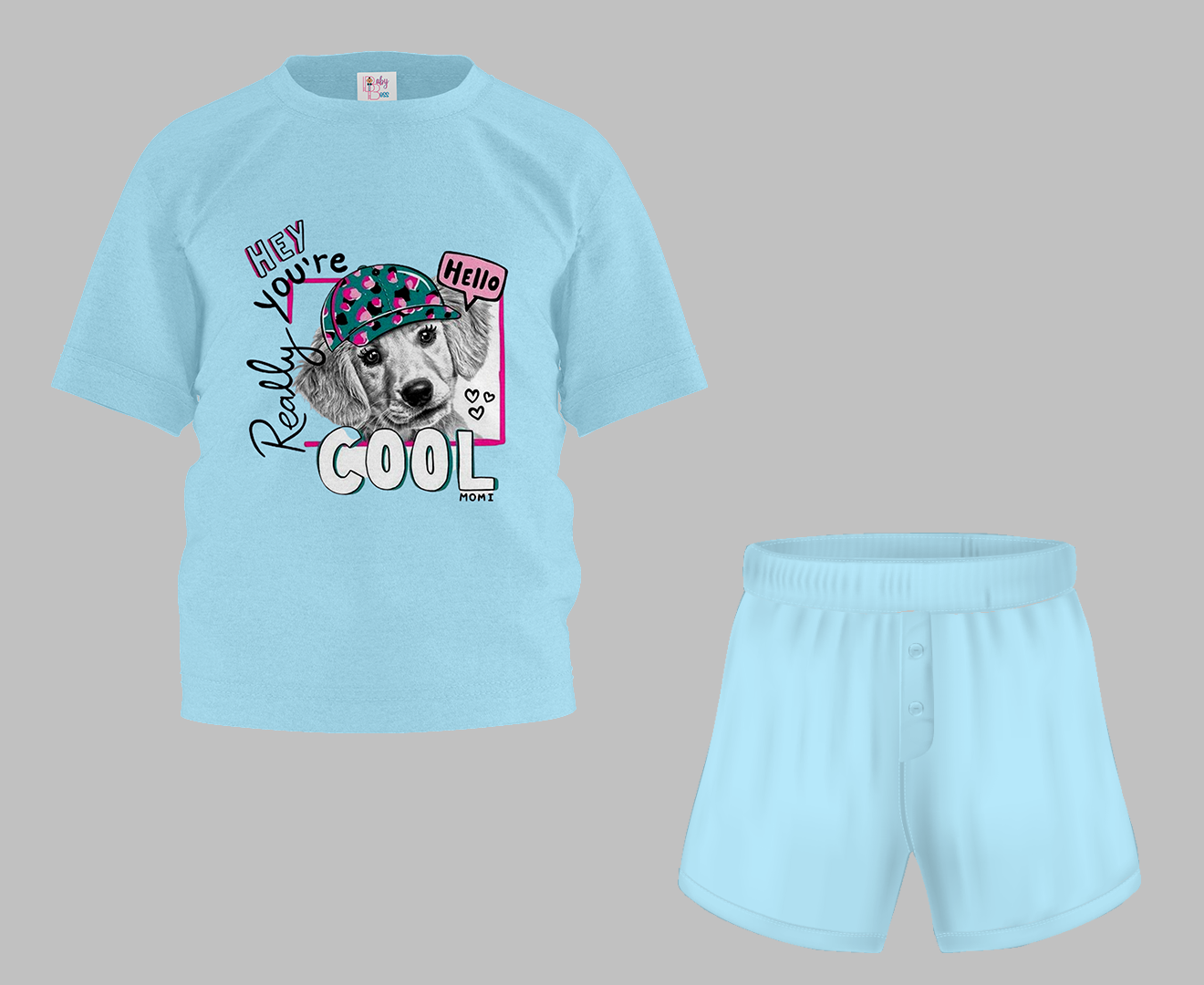 Hey You Are Cool Half Sleeve T-Shirt & Short Set