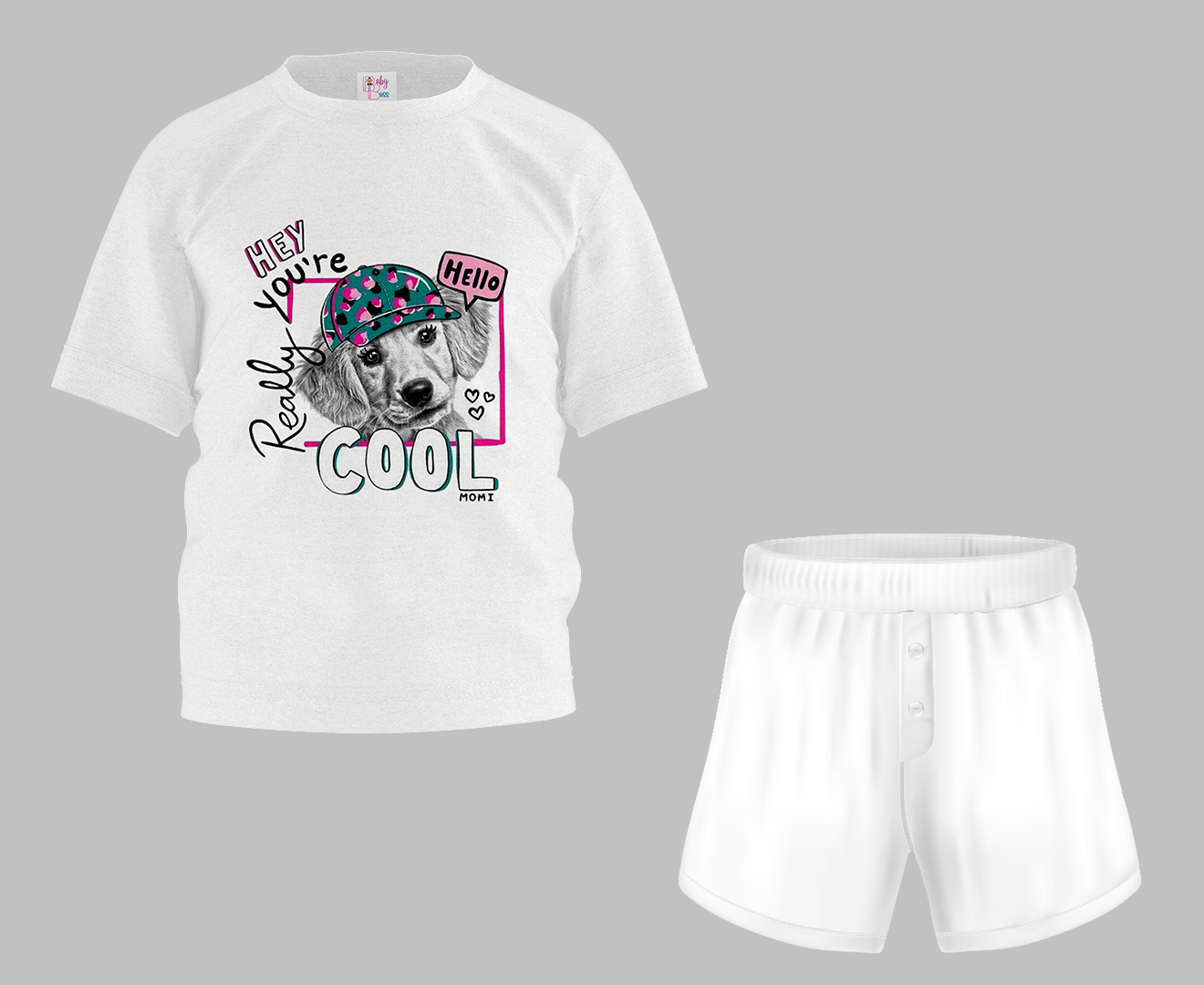 Hey You Are Cool Half Sleeve T-Shirt & Short Set