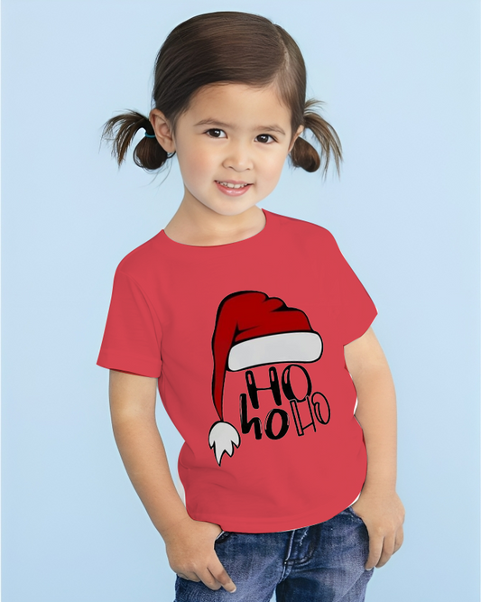 Ho Ho Ho Red Hat Half Sleeves T-shirt