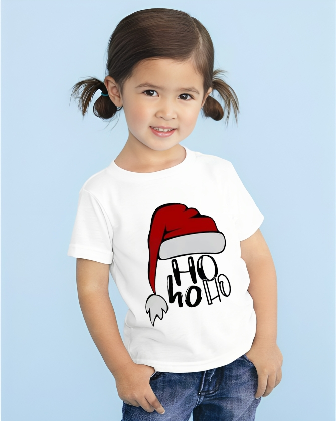 Ho Ho Ho Red Hat Half Sleeves T-shirt