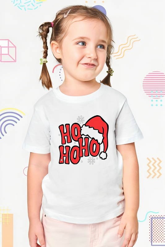 Ho Ho Red Hat Half Sleeves T-shirt