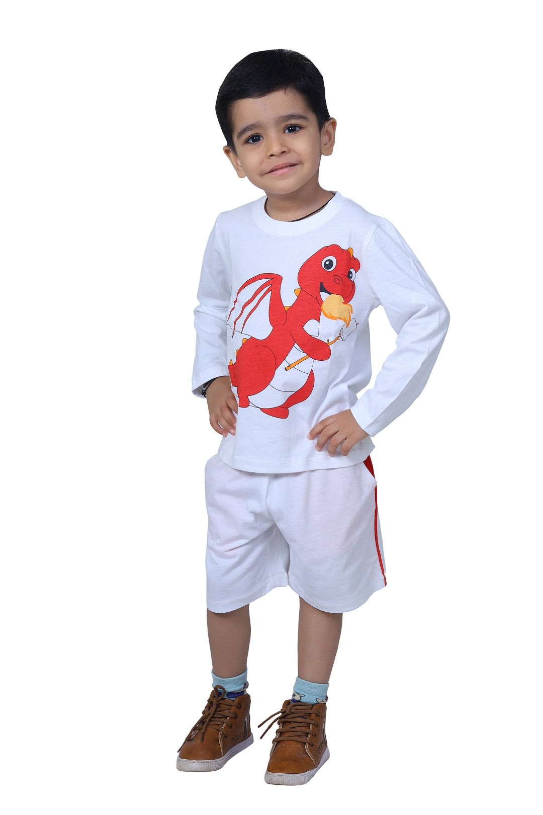 BabyBoss Dragon Print Full Sleeve T-Shirt & Short Set