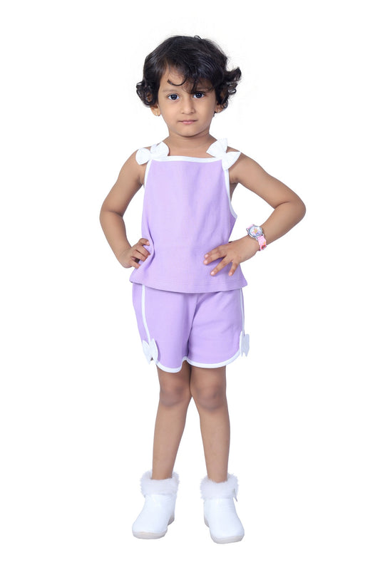 Toddlers Girls Ruffle Trim Tee & Short Set