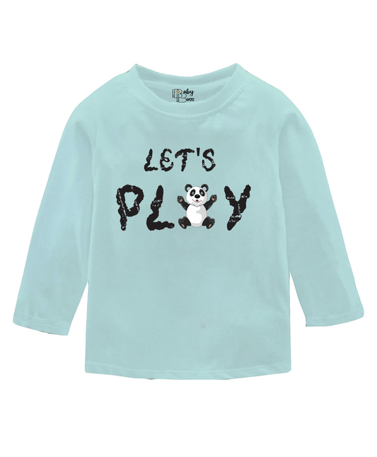 Lets Play Fair Aqua Full Sleeves Boys T-shirt