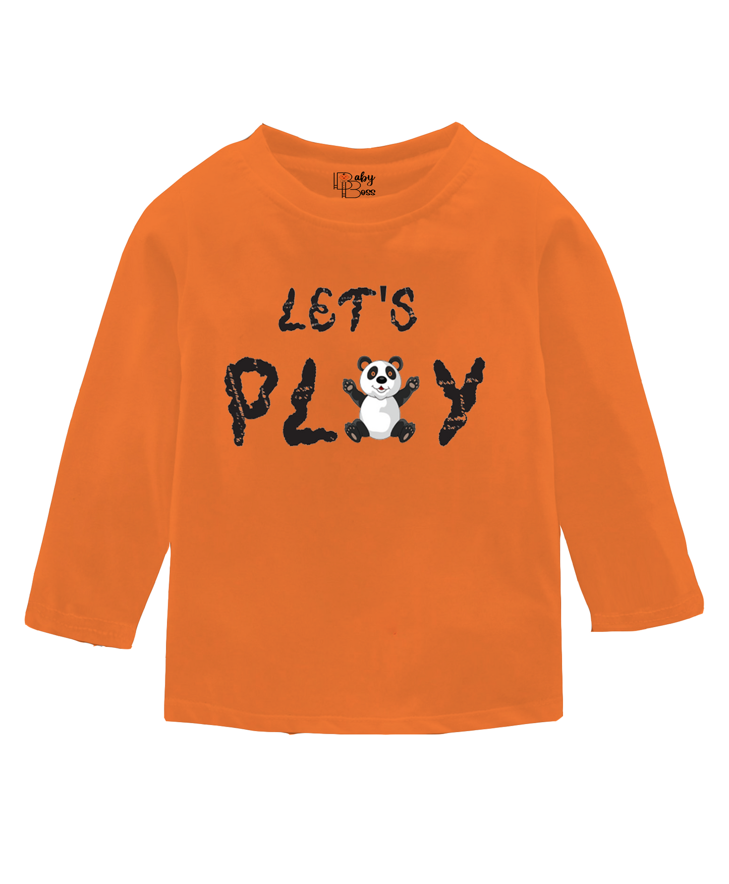 Lets Play Prisimmon Orange Full Sleeves Boys T-shirt