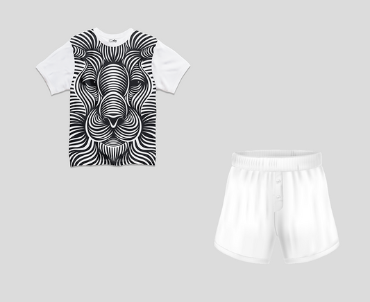 Lion AOP Half Sleeve T-Shirt & Short Set