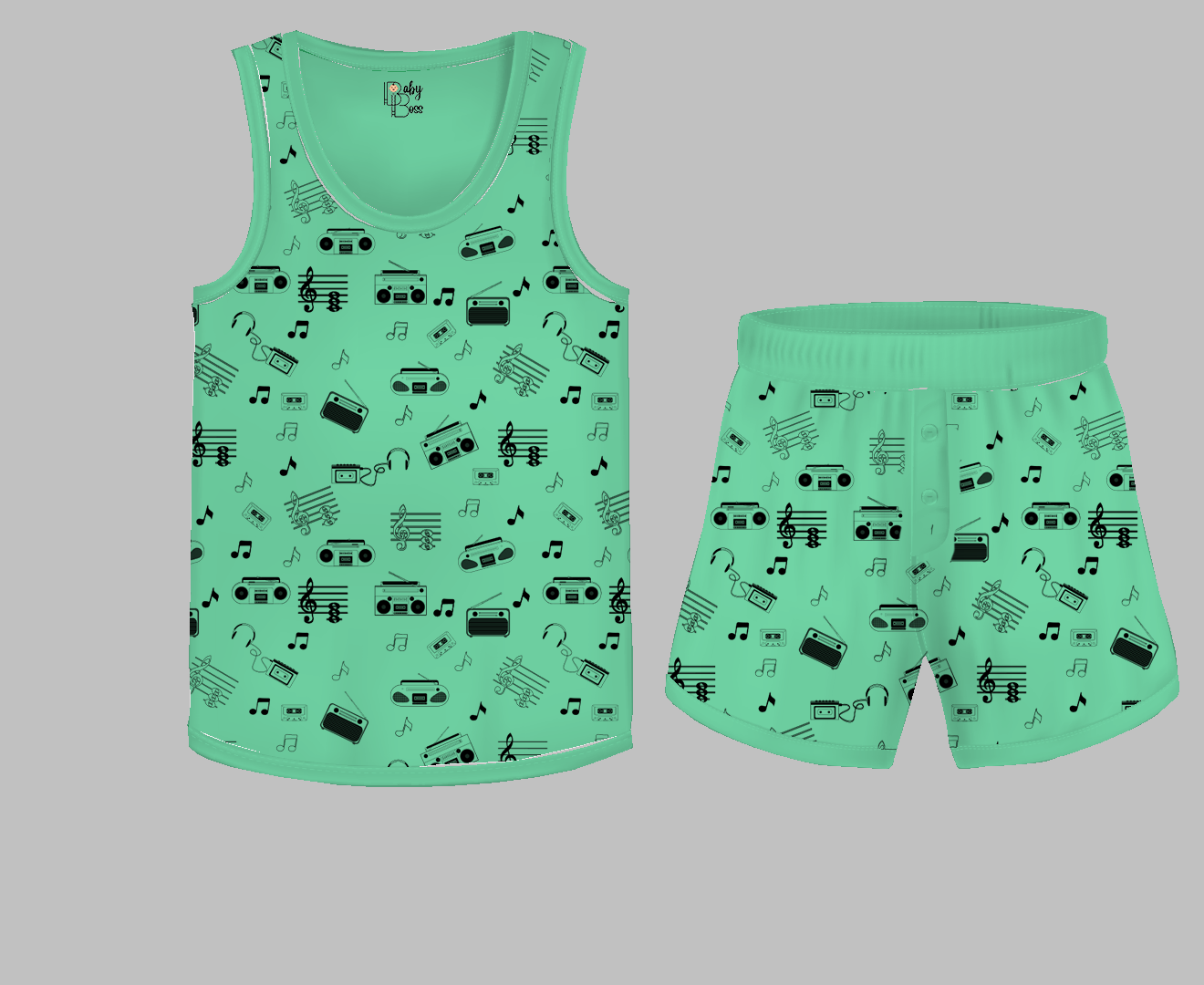 Music AOP Vest & Short Set