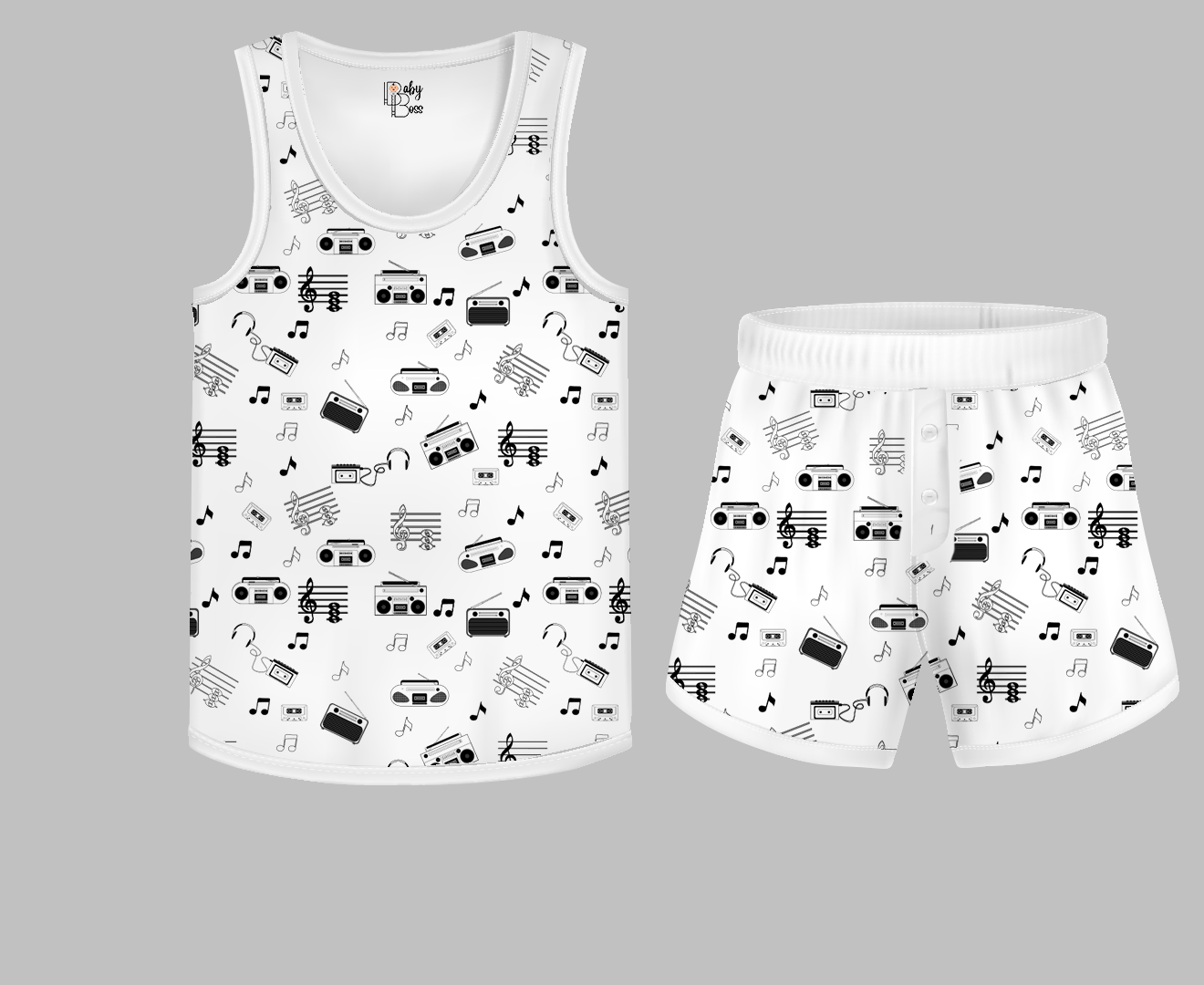 Music AOP Vest & Short Set