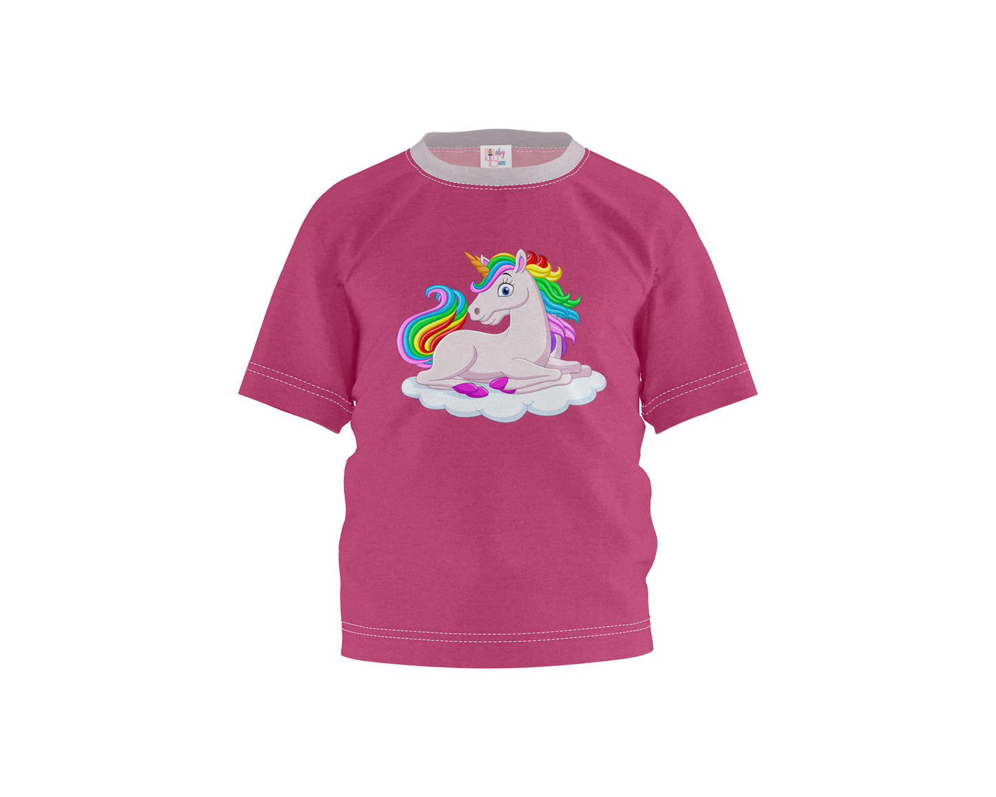 Unicorn Pink with White Sleeves Girl's T-shirt