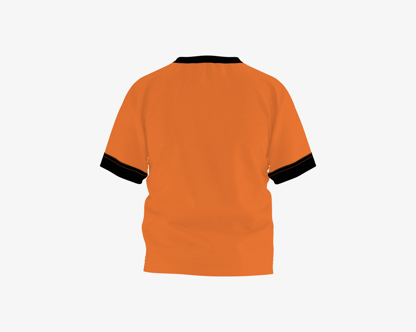 Let's Play Panda Orange With Black Sleeves Boy's T-shirt