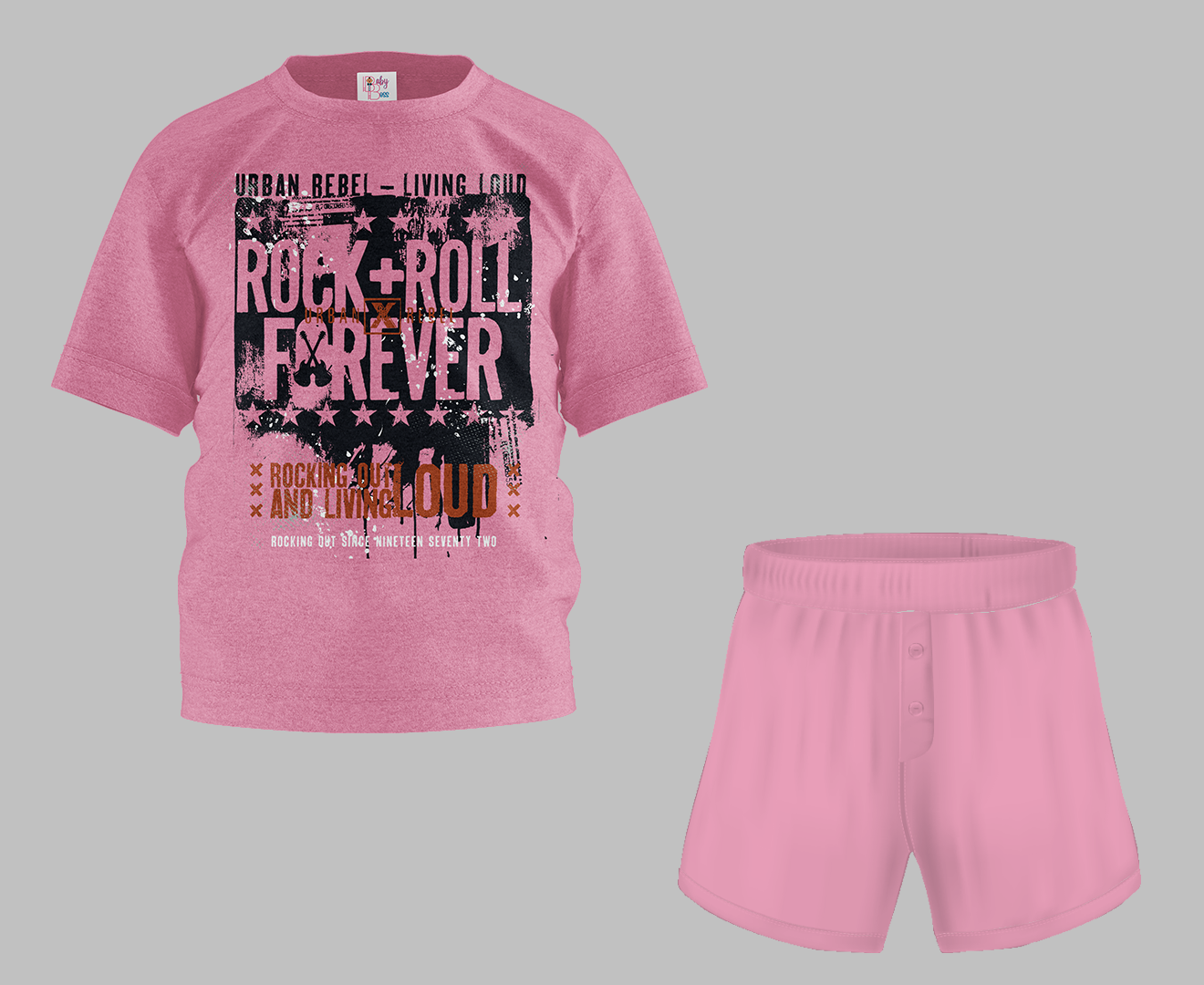 Rock N Roll Half Sleeve T-Shirt & Short Set