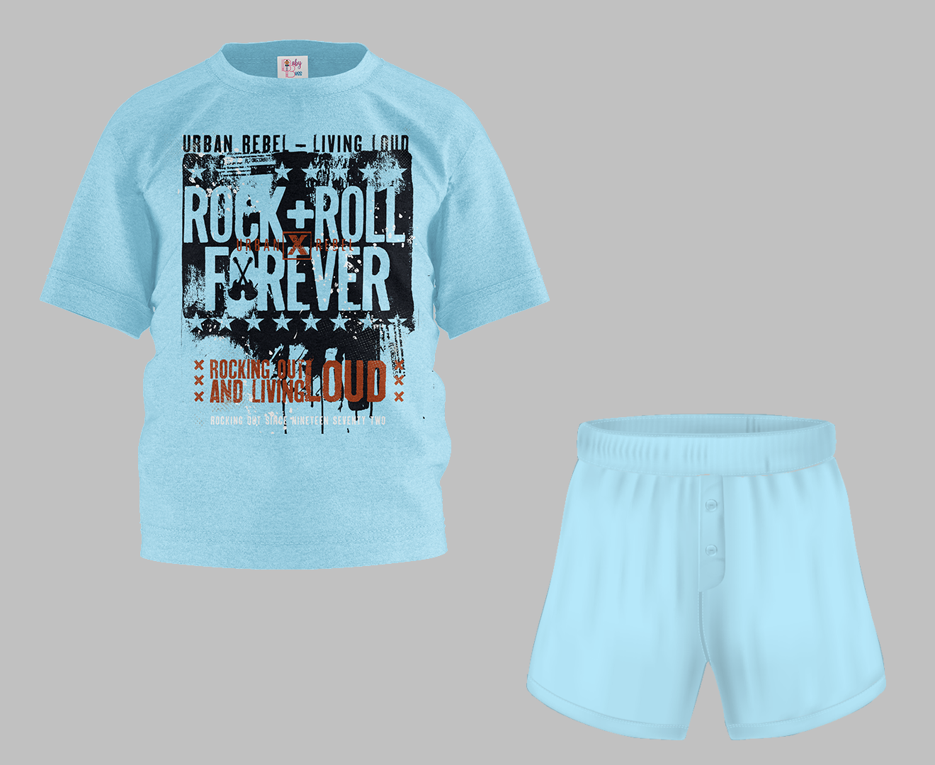 Rock N Roll Half Sleeve T-Shirt & Short Set