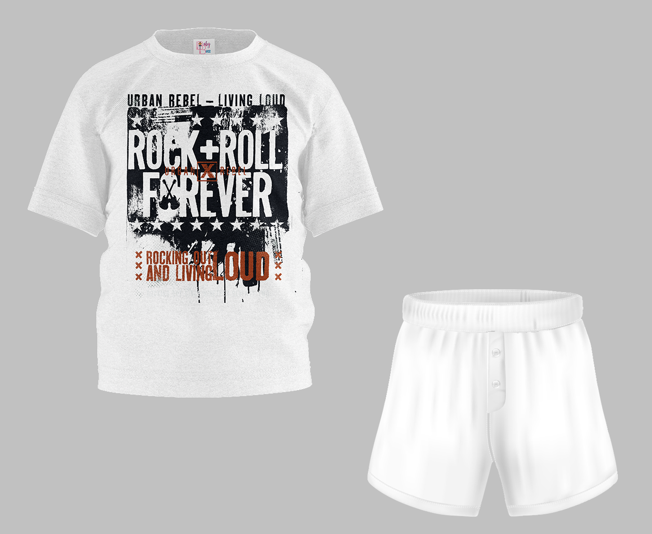 Rock N Roll Half Sleeve T-Shirt & Short Set