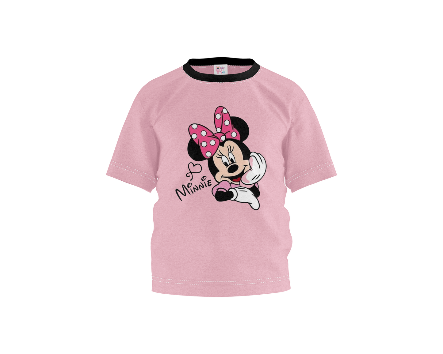 Hey Minnie Rose Shadow with Black Sleeves Girl's T-shirt