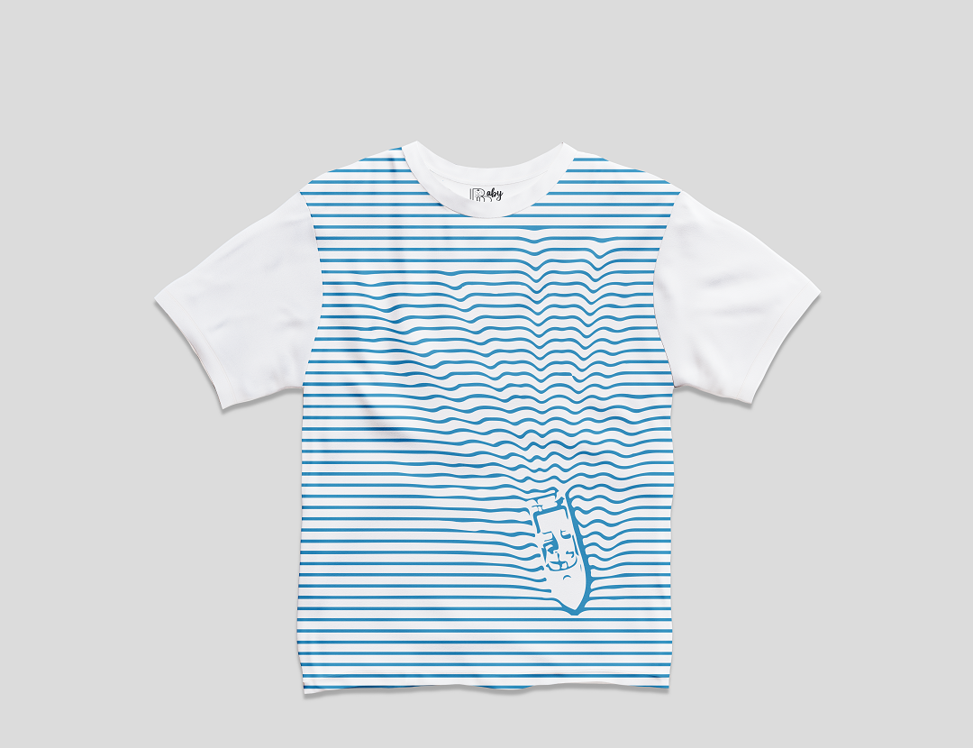 Ship Wave Blue AOP Half Sleeve T-Shirt & Short Set