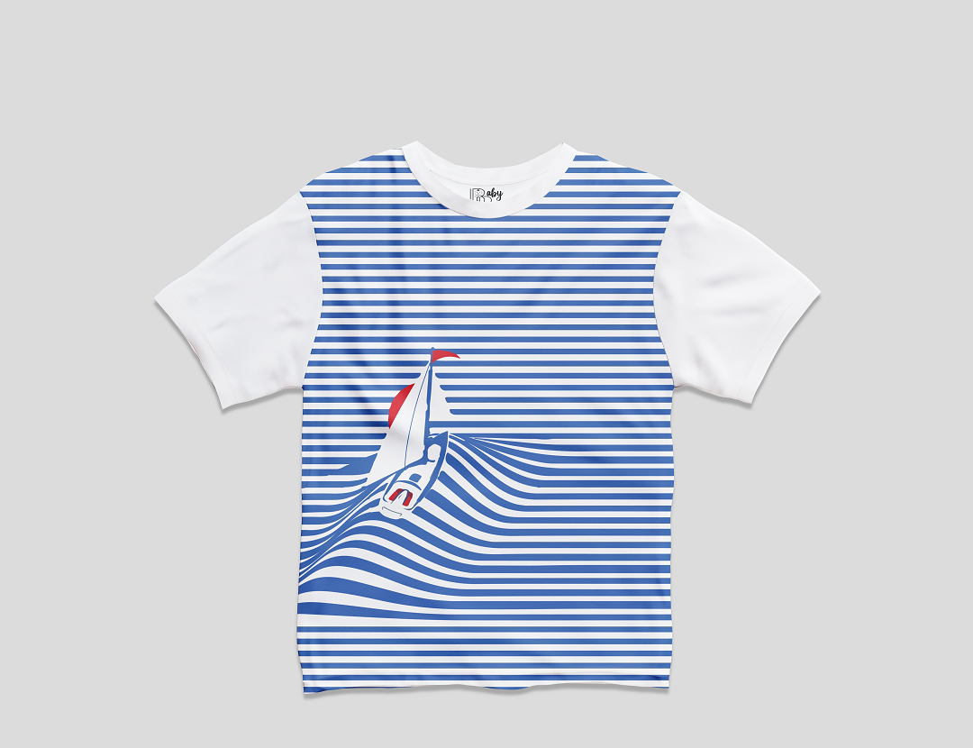 Ship Wave AOP Half Sleeve T-Shirt & Short Set