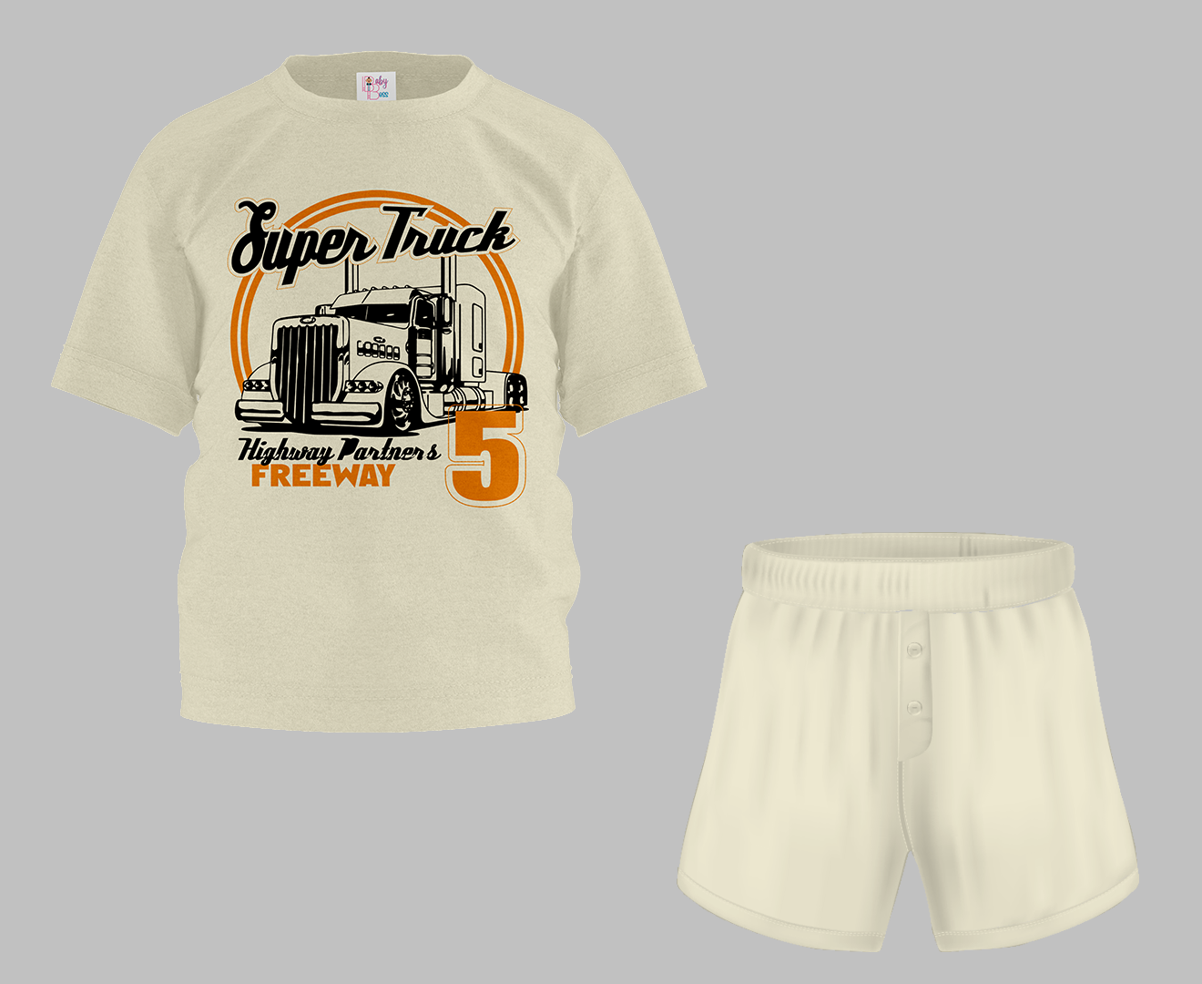 Super Truck Half Sleeve T-Shirt & Short Set