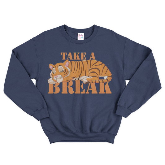 Take A Break Space Navy Blue Girl's Sweatshirt